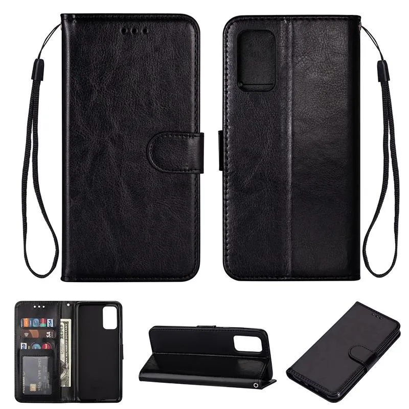 Carcasas para teléfonos móviles Crazy Horse Wallet Fundas con tapa de cuero para iphone 13 pro max 11 12 mini Samsung S21 A12 A32 A52 A72 A22 A51 A71 Titular Ranura para tarjeta de identificación de crédito