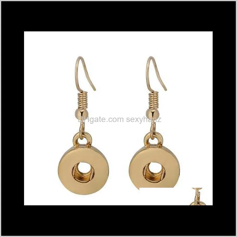 snap button drop earring gold silver rose gold color fit 12mm snap button earrings diy noosa chunk stud earrings cheap wholesale