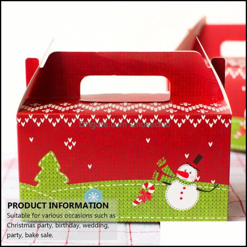 Gift Wrap 20Pcs Christmas Boxes Cupcake Packing Paper With Transparent Window