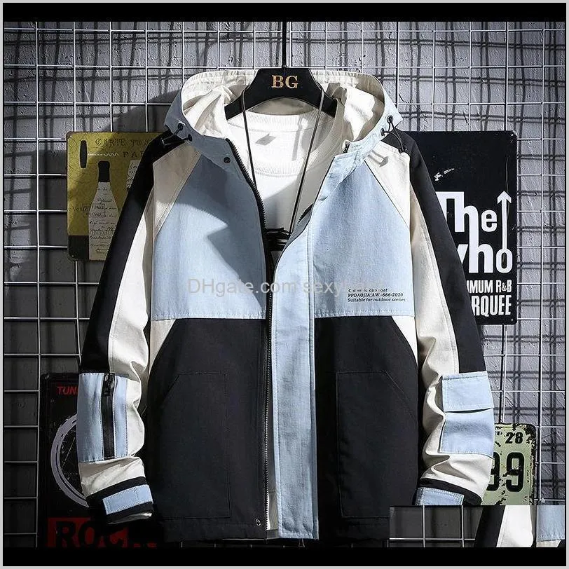 hybskr men`s japanese style jacket 2021 fashion casual oversize coat autumn new man hooded streetwear kpop graphic print jacket