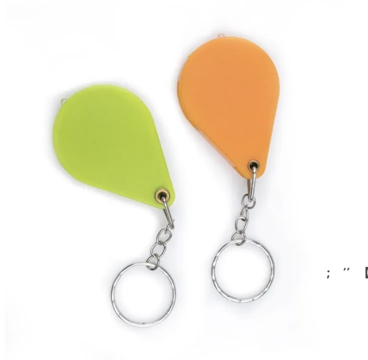 Optiska instrument 10x Förstoringsglas Folding Förstoringsglas Handhållen Glaslins Plast Portable Keychain Loupe Green Orange GCB14363