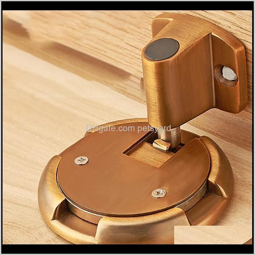 floor mechanical zinc alloy punching furniture hardware door stopper anti collision bedroom home no magnetic windproof bathroom catches &