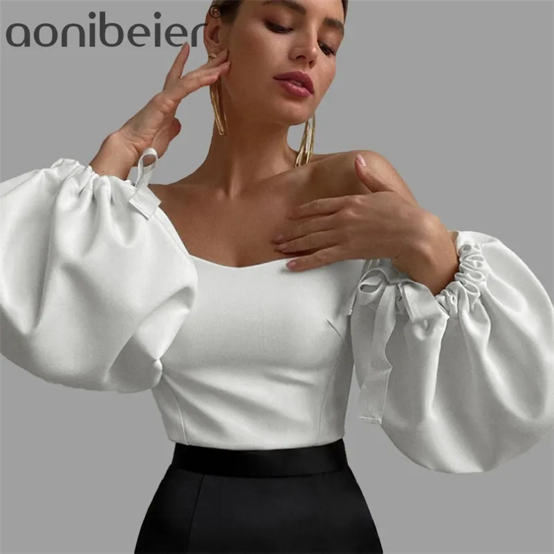 Camicetta Con Maniche Lunghe A Sbuffo Con Spalle Scoperte Camicia