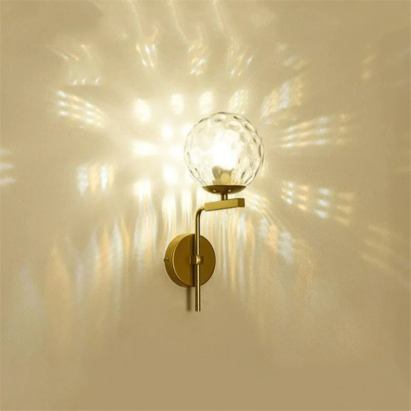Нордические стеклянные шариковые настенные лампы простые современные творческие спальни спальня для спальни лампы гостиной