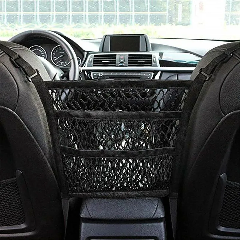 Car Organizer Net Standard Between Seat Mesh Storage With Pockets Front H8WE313L