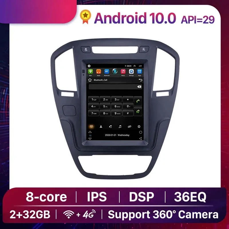 Автомобильный DVD Radio GPS DSP Мультимедийный плеер для Opel Insignia Buick Regal 2008-2013 9,7 "Android 10.0 2 + 32G