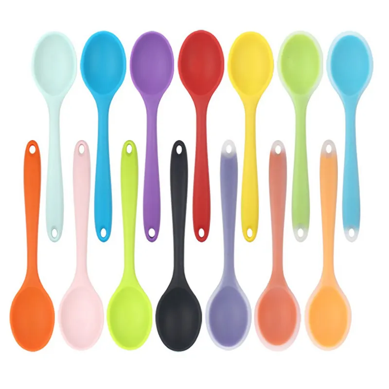 Keuken siliconen lepel grote lange handvat koken bakken warmteproof lepel food grade siliconen kookgerei keukengerei 20.4x4.3cm LX4563