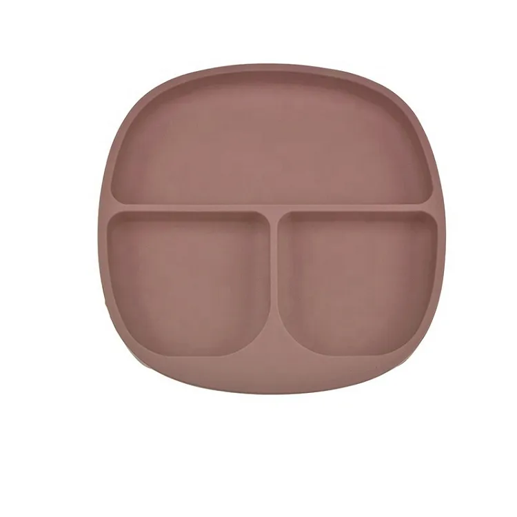 Plats en silicone Vaisselle d'alimentation pour bébé Assiette de grille avec bol pour bébé à ventouse antidérapante M3600