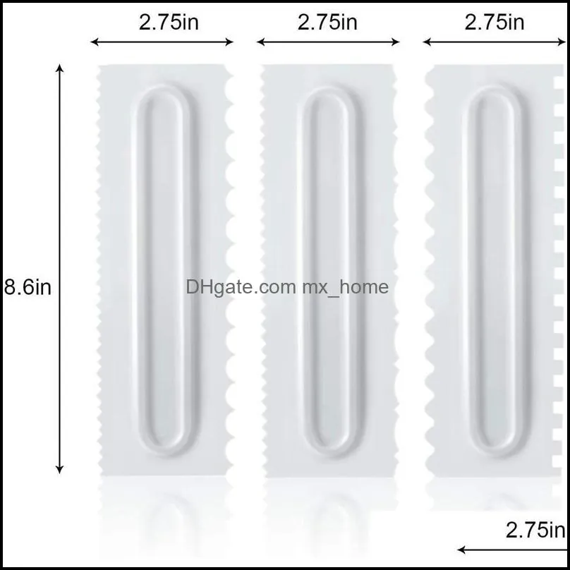 6-Piece Cake Scraper, Decorative Comb Plastic Sawtooth Scraper Polishing Kitchen Baking Mold DIY Tool Rolling Pins & Pastry Boards