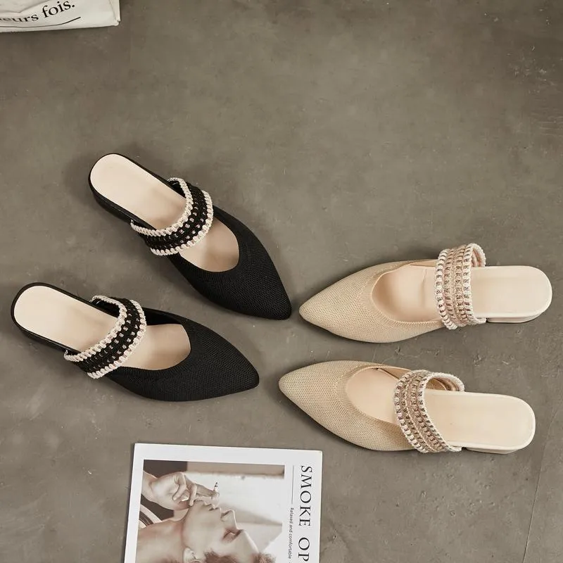 Slippers Sweet Chain Female Slip-ons Shoes Spring Summer Sandals 2021 Women's Mules Women Ladies Slides