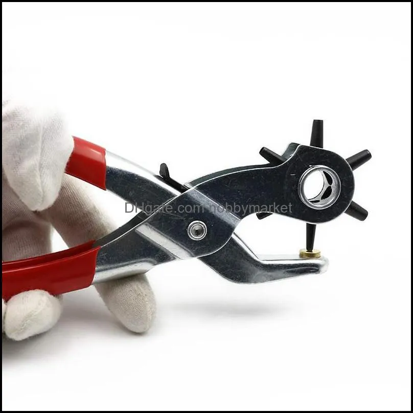 Sunshinejewelry Hole Punch Plier Tool For Duty Strap Leather Paper Bags Watch Revolving DIY Crafts Belt and Jeans Buttons