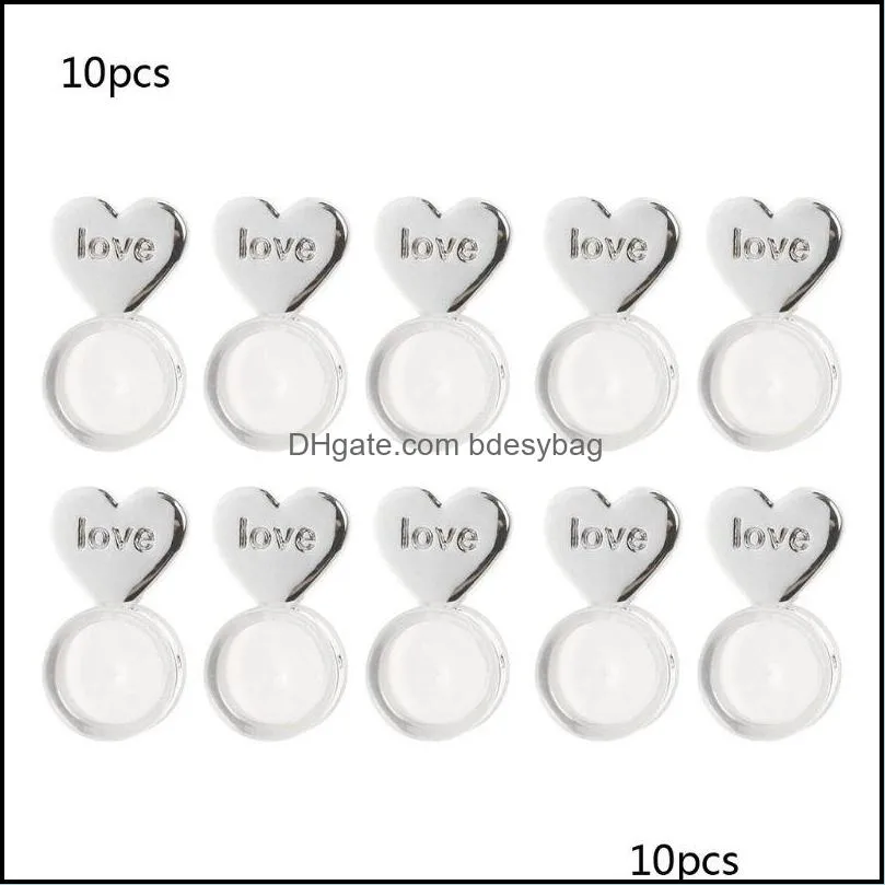 Stud 10Pcs Heart Love Earring Lifters Adjustable Hypoallergenic Support Backs PXPB
