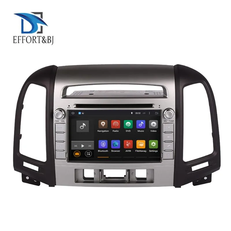 Lecteur Auto Radio 4GB Android 9 0 Dvd de voiture pour SANTA FE 2006-2012 3 trous multimédia GPS magnétophone tête Unit225b