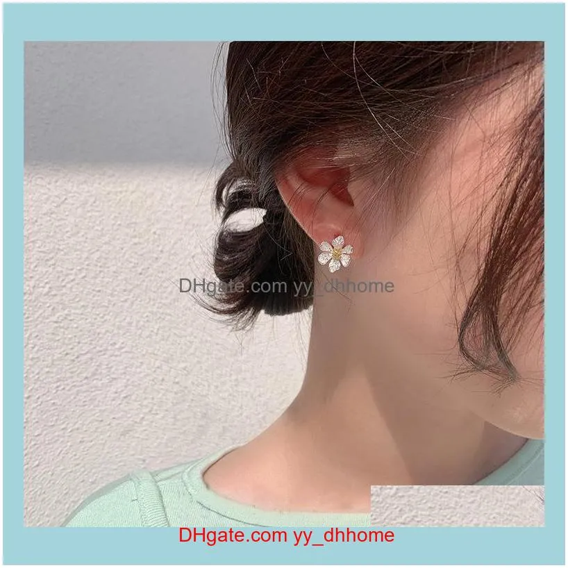 Korean Design Fashion Jewelry Elegant White Flower Earrings Summer Style Holiday Beach Party For Women Stud