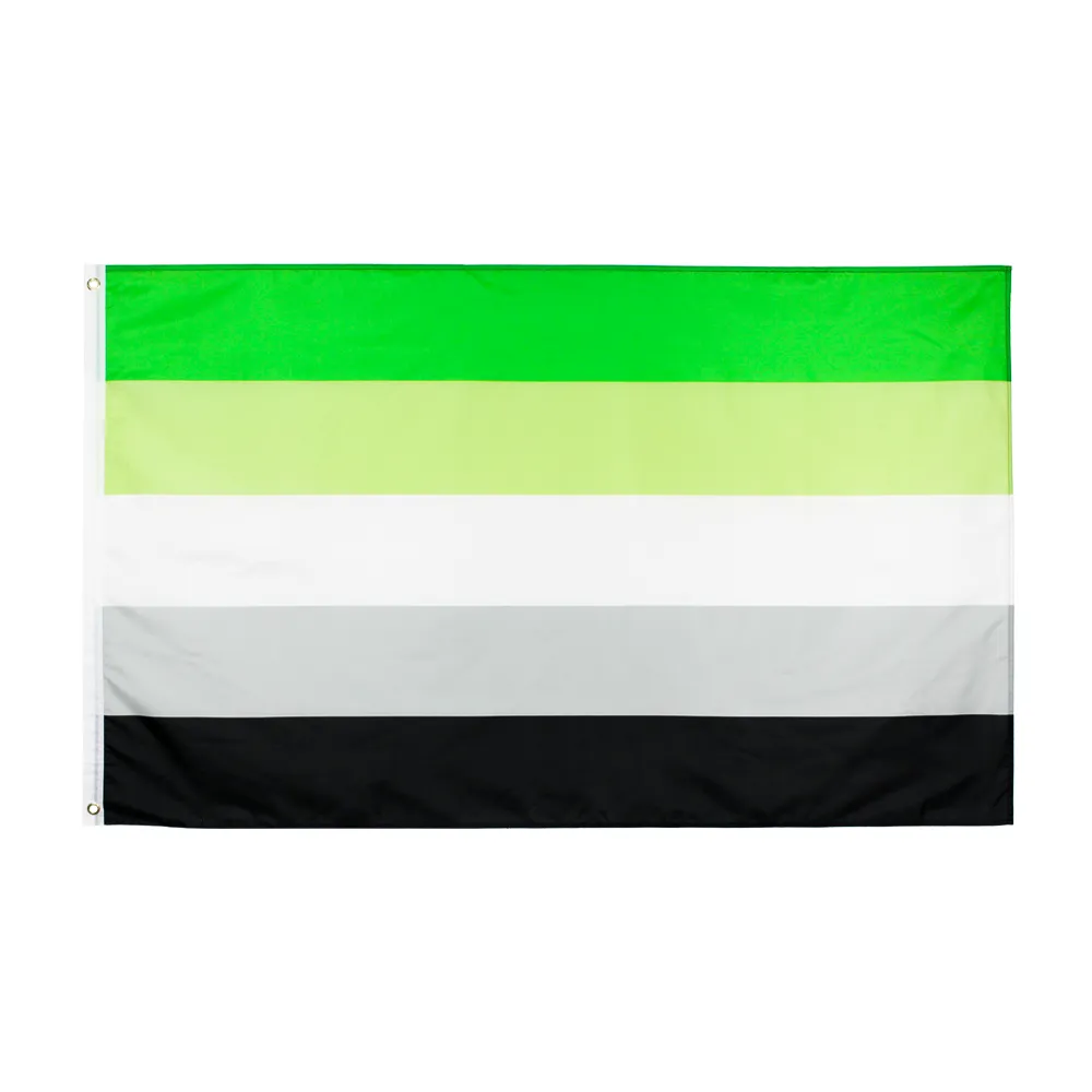 3x5 fts LGBTQIA Aromantic Pride Romantic Orientation Flag المصنع مباشرة 100٪ بوليستر 90x150cm