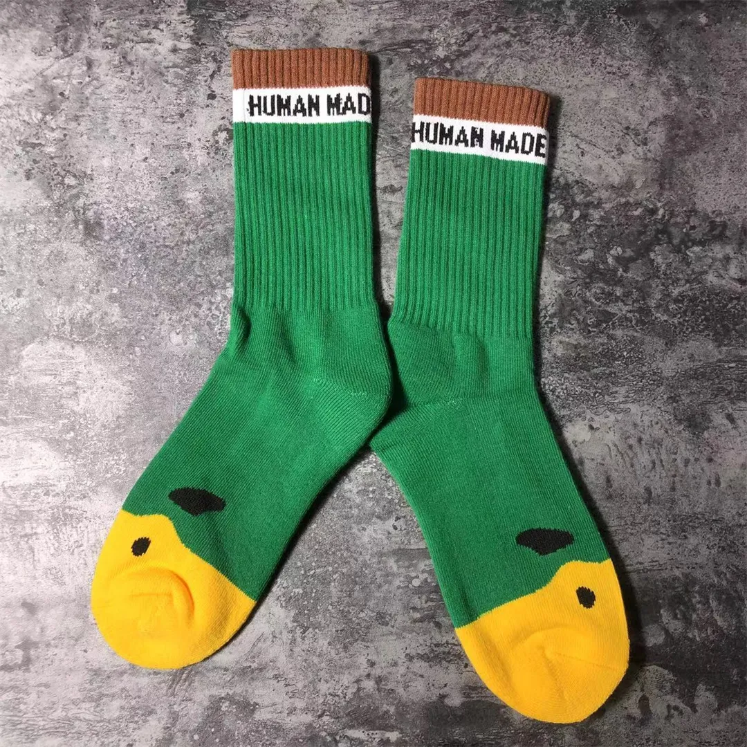 Chaussettes pour hommes en stock Green Sock Women Men Unisex Cotton Basketball