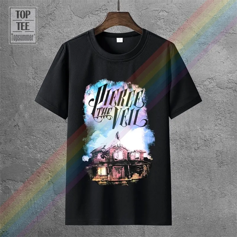 Pierce The Veil Herren T-Shirt Ghostie Rising Through Dilapidated House 220224