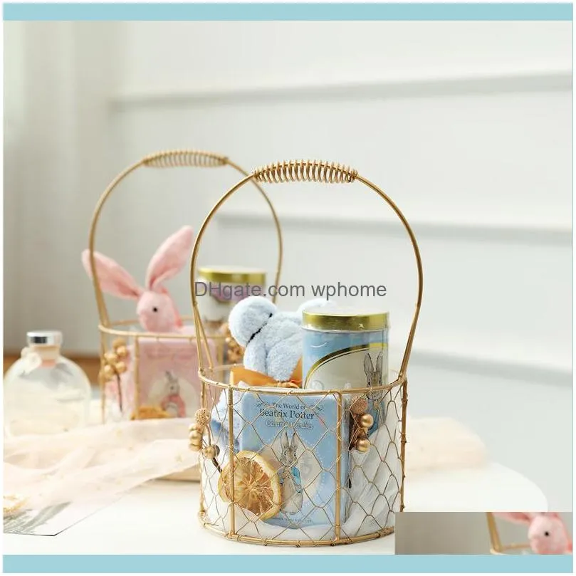 Gift Wrap Golden Iron Basket Wedding Candy Box Bag Baby Shower Souvenir Bridesmaid Favors Chocolate Paper Box1