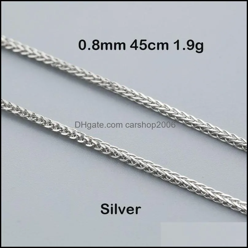Sterling Silver Rope Chain Thai Long 45 50 54 58 Cm Wide 1.0 1.3 1.5 Mm Necklace Fashion All-match Accessories Chains
