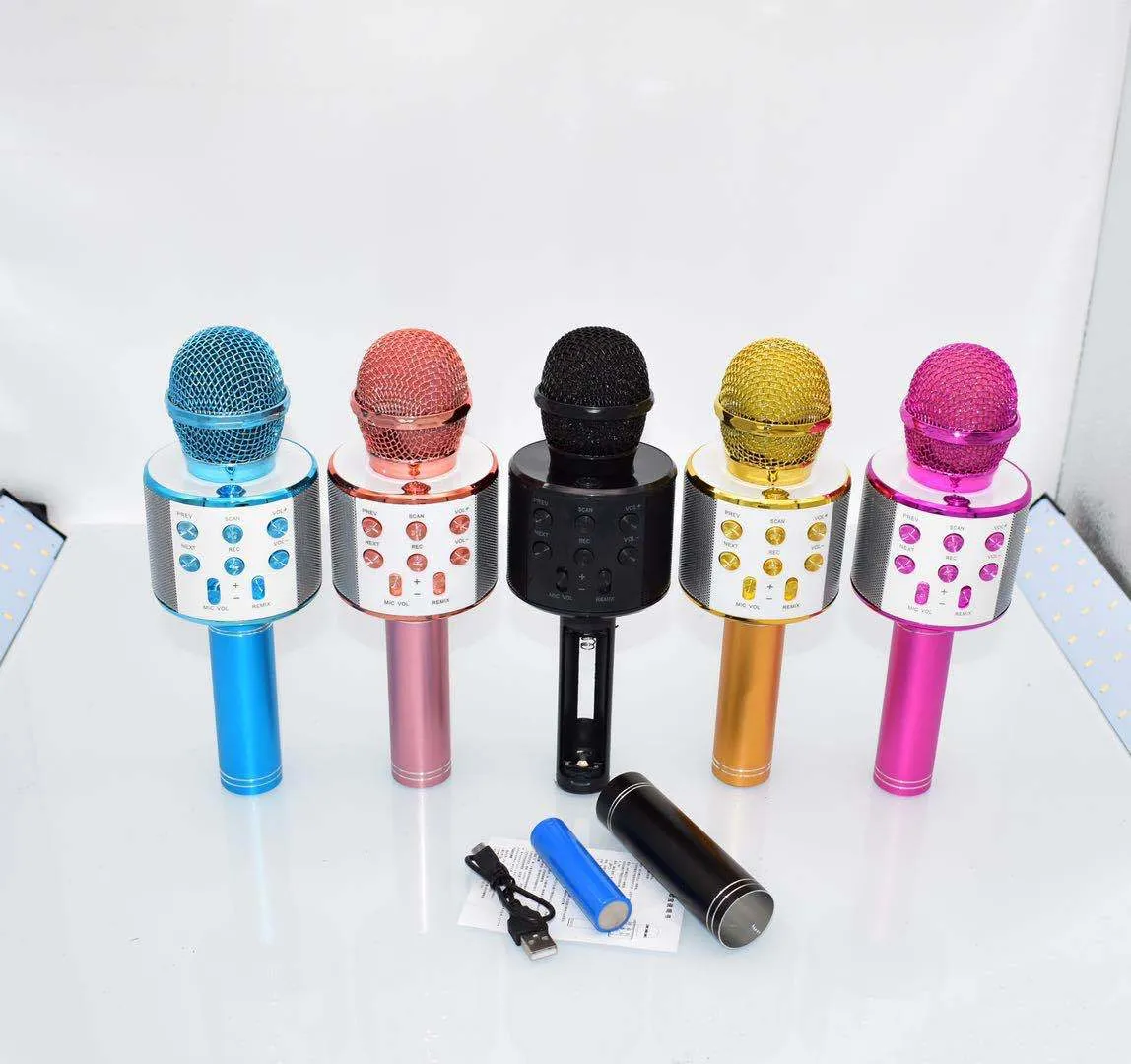 New Microphone Wireless Bluetooth USB Professional Condenser Karaoke Mic Stand Radio Speaker Mikrofon studio recording