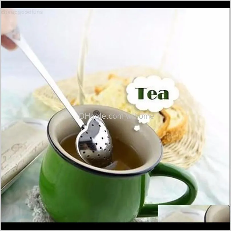 factory price steel hotest infuser heart tea shape stainless spoon strainer steeper handle shower shipping