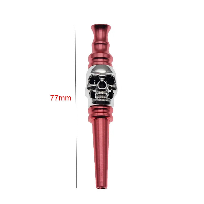 Creative Skull Pipe Straight Metal Pipe Cigarette Holder Household Smoking Accessories 77MM