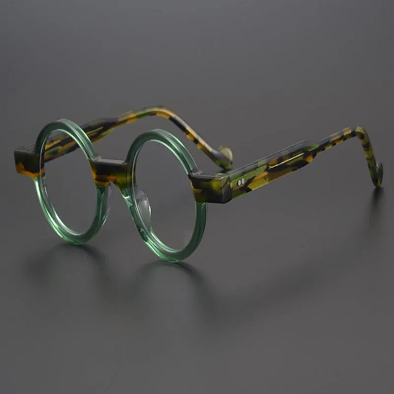 Montature per occhiali da sole alla moda Montature per occhiali in acetato di alta qualità Montatura per occhiali retrò da donna Occhiali rotondi Lenti trasparenti Occhiali da vista Ipermetropia Miopia Me