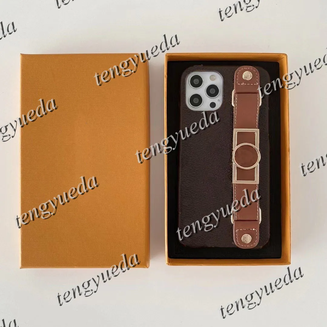 con scatola Custodie per telefoni di lusso per stilisti di moda per iPhone 11 12 13 14 pro max XS XR Xsmax 7 8 plus Custodia per cellulare con cinturino in pelle con Samsung S21 S22 ultra