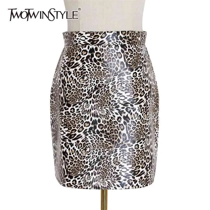 Sexy Leopard Party Jupes Femmes Taille Haute Slim A-Line Casual Mini Jupe Pour Femme Vêtements De Mode 210521