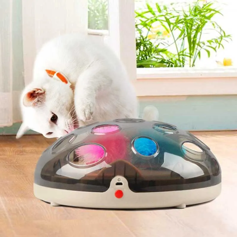 Interactief grappig speelgoed voor kat elektrische veeroefening Chaser Training Cat Toy REPHARGABLE MAGLEV Bouncing 210929