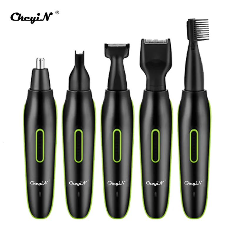 CkeyiN 5 in 1 Naso elettrico Orecchio Barba Sopracciglio Rasoio Cordless Clipper Groomer Rasoio Tagliacapelli Pulizia dei baffi