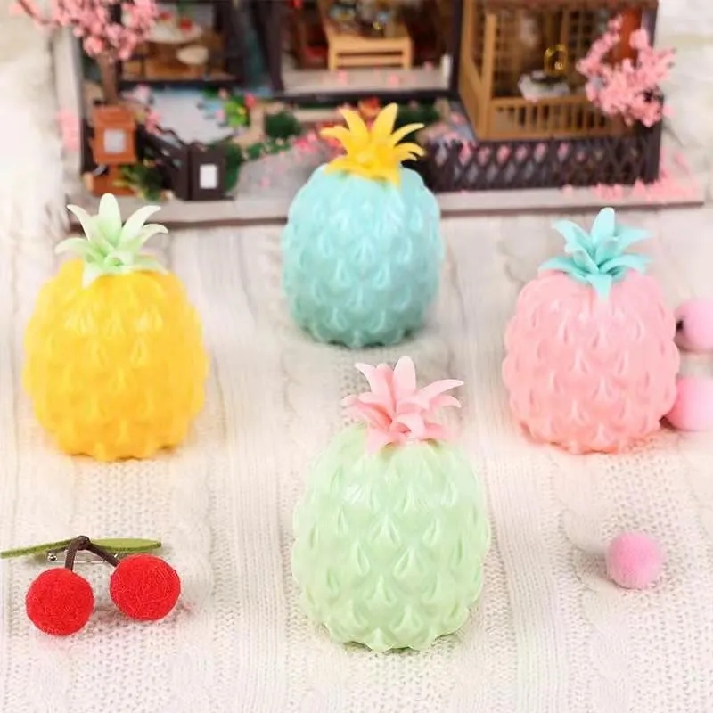 Palla Antistress A Forma Di Ananas – Giocattolo Da Spremere In Silicone E Perle, Per Adulti E Bambini, Colore Casuale, Riutilizzabile E Lavabile