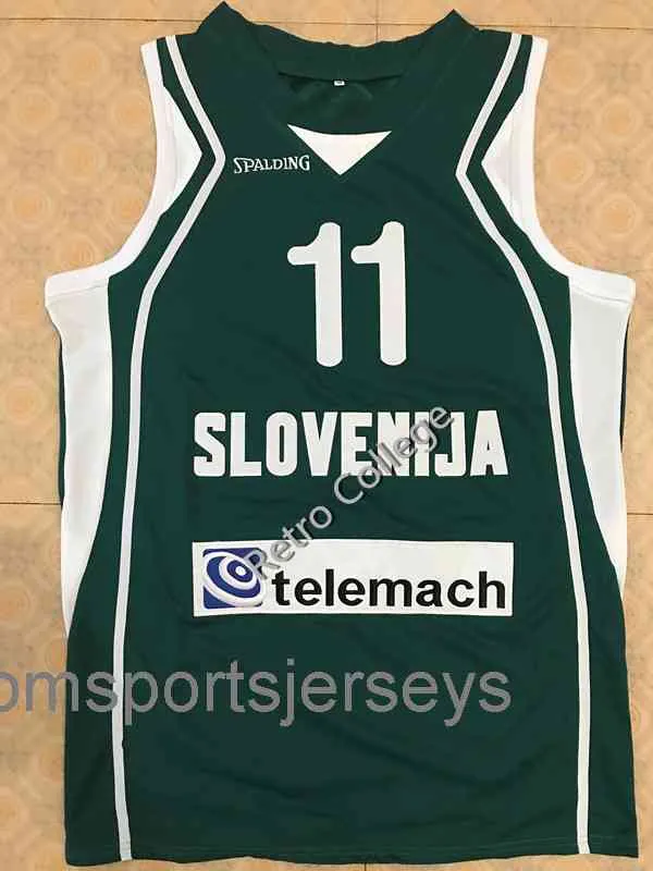 # 11 Goran Dragic Slovenië Eurobasket 2011 Trikot Camiseta Topkwaliteit basketbal jersey gestikt Custom Any Number Name