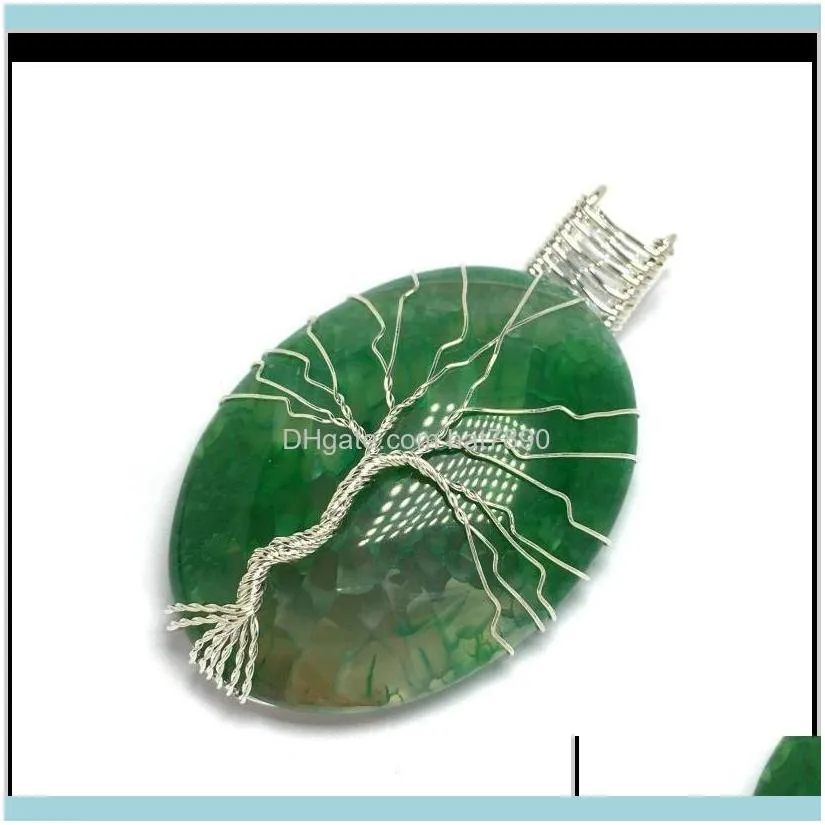 Necklaces & Jewelry Pendants Water Necklace Color Wire Wrap Black Onyx Opal Stone Pendant Women Men Reiki Jewelry1 Drop Delivery 2021