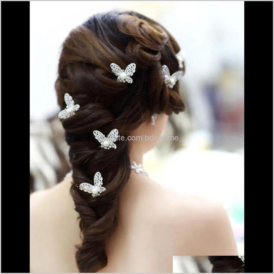 fashion jewelry 2019 top selling elegant bridal hairpins high quality wholesale custom butterfly hairpins hair clip