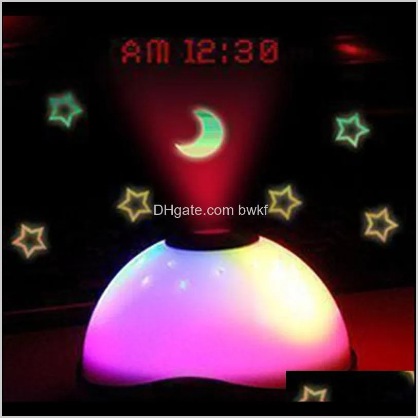 fashion hot led backlight clock starry star sky projection alarm clock table desk electronic clock for kids with projector