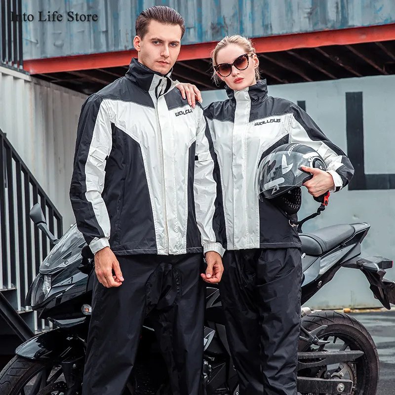 Chubasquero Moto Hombre/Mujer Ropa Impermeable, Alta Visibilidad