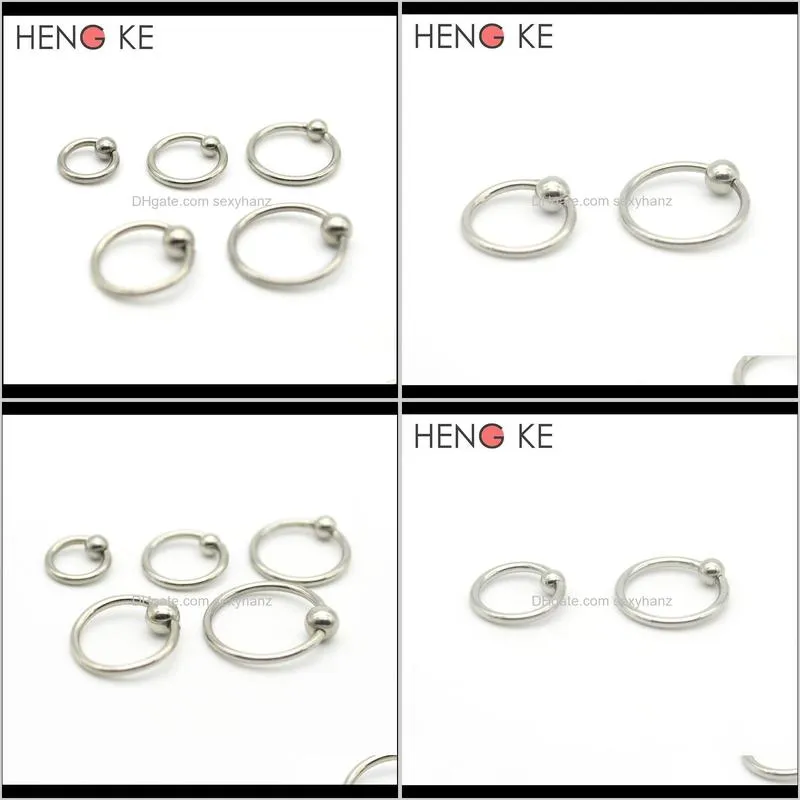 bcr nose ring labret lip stud earring tragus nipple ball closure captive rings 16g surgical steel 4mm ball round septum 10mm 12m
