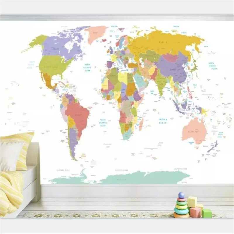 Beibehang Tapete benutzerdefinierte große Weltkarte englische Karte Hintergrund Wandmalerei Wohnzimmer Schlafzimmer dekorative Malerei