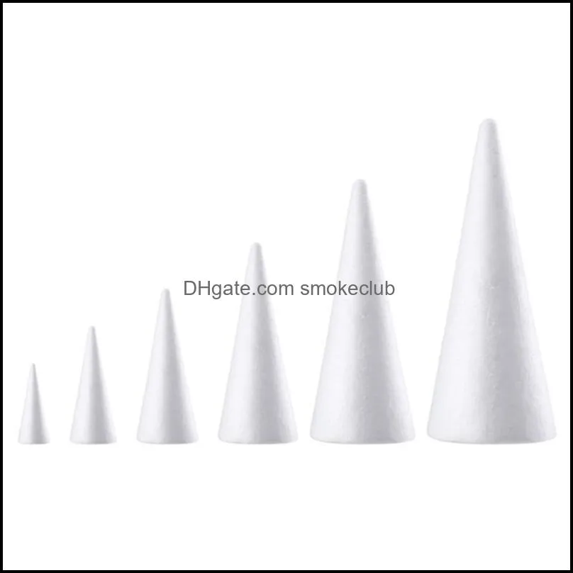 Party Decoration 30cm White Solid Foam DIY Cone Children Handmade Craft Accessories For Home Christmas