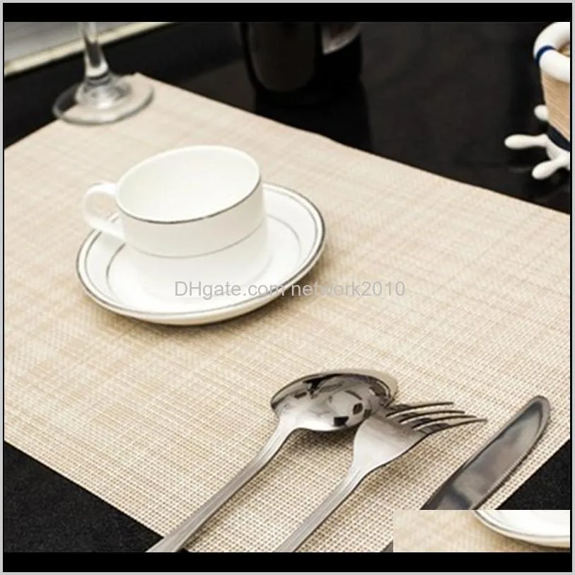 4 pcs/lot weave placemat fashion pvc dining table mat disc pads bowl pad coasters waterproof table cloth pad slip-resistant pad