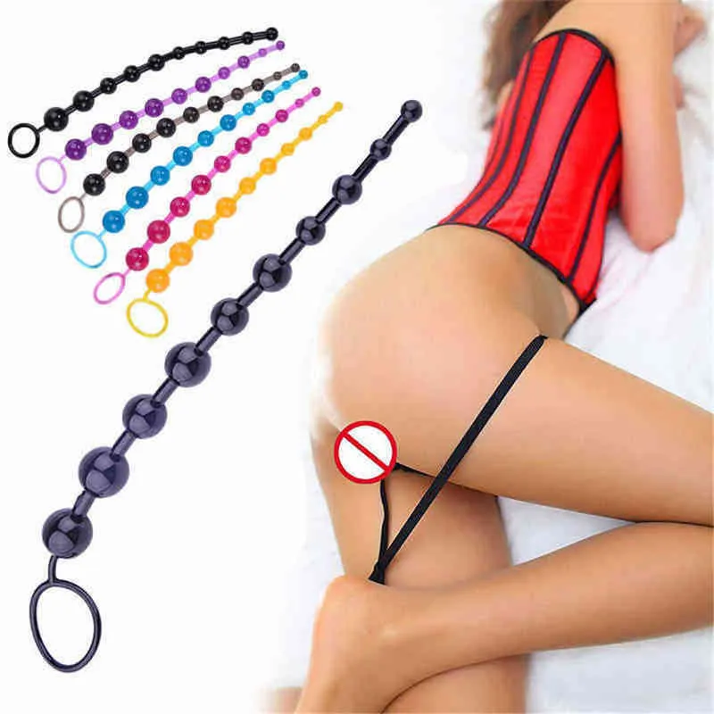 NXY Anale Plug Bestco 18 + Anale Kralen G-Spot Achtertuin Stimulator Clitoris Prostaat Massage MET PRECK RING BUTT EROTISCHE VOLWASSEN PAAR1215