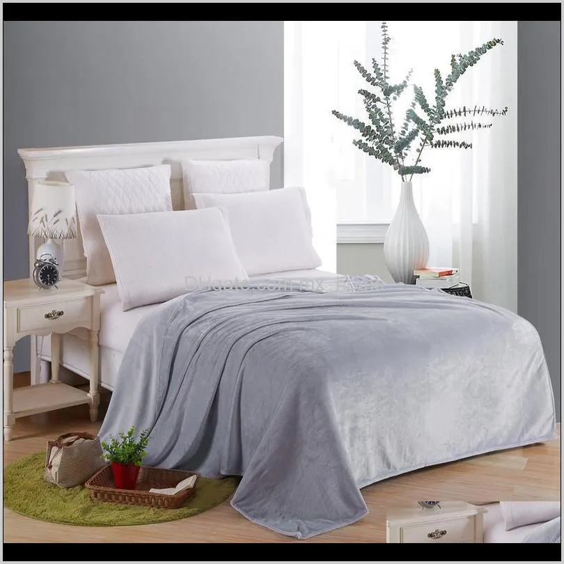 Koce Textiles Home GardenHome Fashion Super miękkie Solidne Ciepłe Micro Pluszowe Polar Rzuć Dywan Pościel Er Chunky Dzianiny Koc Drop Dostawa 2