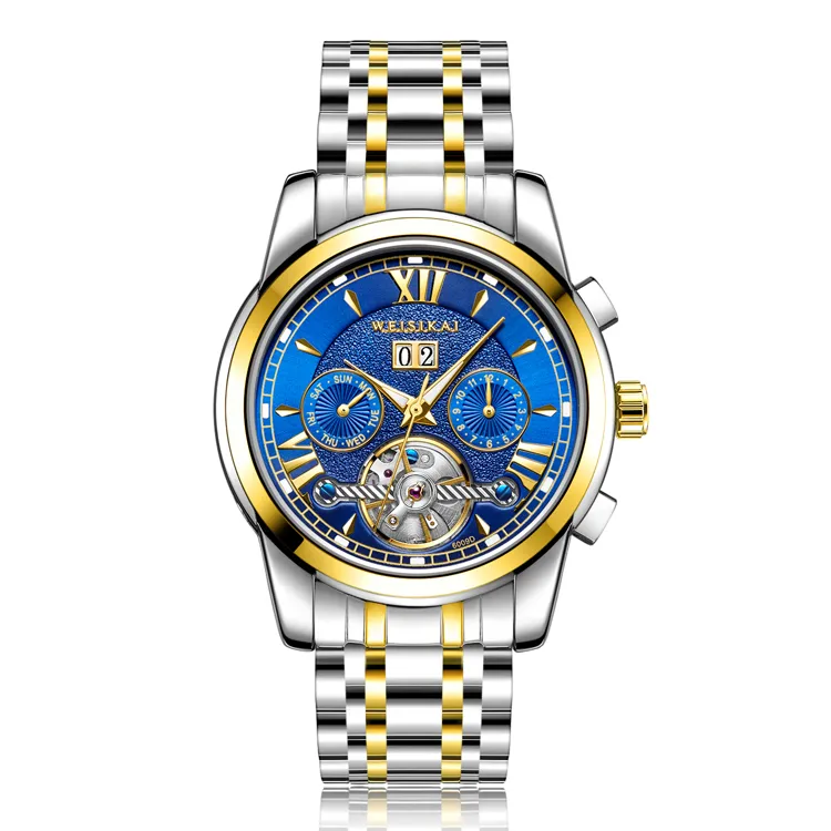 トップ自動機械式時計男性大きい拡大鏡41mmステンレス鋼サファイアソリッドクラスプ腕時計メンズウォッチオスの腕時計