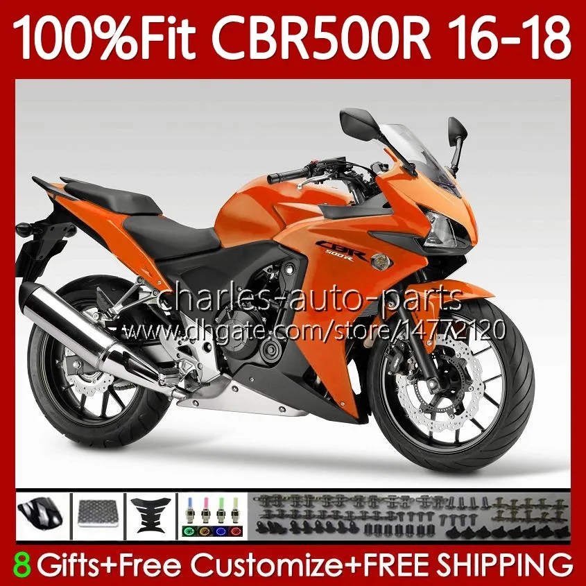 OEM-Karosserie für HONDA CBR 500 CBR500 R RR CC 500R 500CC 2016-2018 Karosserie 111No.116 CBR500RR 2016 2017 2018 CBR500CC CBR500R Neue orange 16 17 18 Einspritzverkleidung