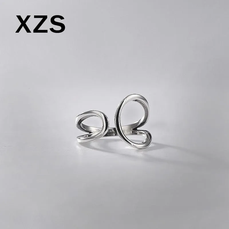 Anneaux de cluster 100% authentique 925 argent sterling simple papillon anneau Chine style vintage fait à la main pour les femmes de luxe cadeau bijoux JZC-8110
