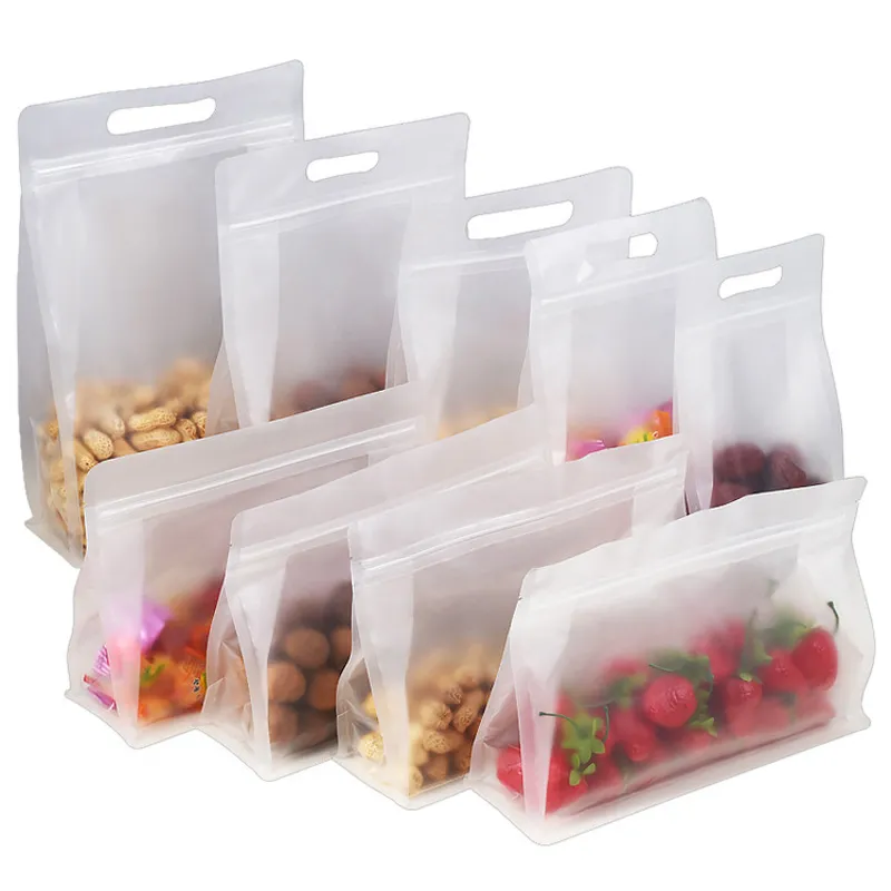 Eight-side Thickened Plastic Bag Frosted Transparent Sealing Packaging Bag Candy/Flower Tea/Cat Food/Fishing Bait Self Sealing Bag LX4300