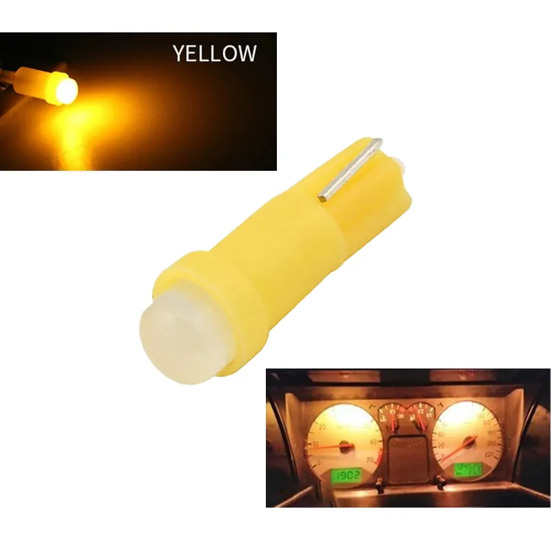 12V gelbe Mini 3D T5 73 74 2721 LED-Lampen superhelle COB-Chips-Lampe für Auto-Armaturenbrett-Instrumentenbeleuchtung