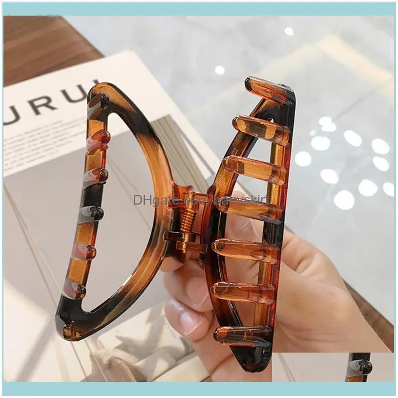 Korean Acrylic Women Hair Crab Clamps Simple Fashion Female Clips Retro Make Up Hairdress Styling Tool1