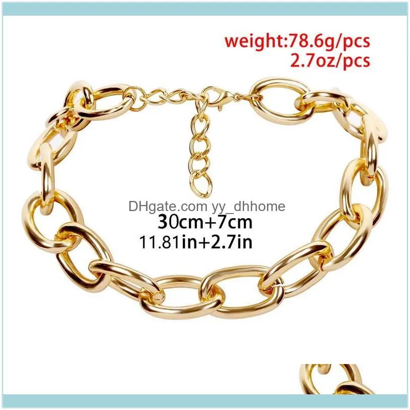 Punk Chunky Heavy Thick Chain Choker Necklace For Women Vintage Statement Geometric Chocker Collar Fashion Party Jewelry XR2093